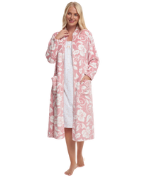 Elegance Printed Fleece Zip Dressing Gown