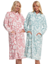 Elegance Printed Fleece Zip Dressing Gown
