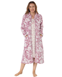 Elegance Printed Fleece Zip Dressing Gown