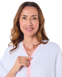 100% Cotton Towelling Zip 3/4 Sleeve Dressing Gown