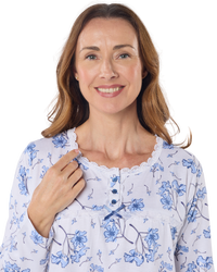 Larkspur  40" Long Sleeve 100% Cotton Nightdress
