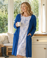 Larkspur  40" Long Sleeve 100% Cotton Nightdress
