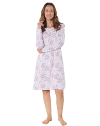 Larkspur  40" Long Sleeve 100% Cotton Nightdress