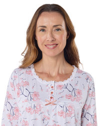 Larkspur  40" Long Sleeve 100% Cotton Nightdress