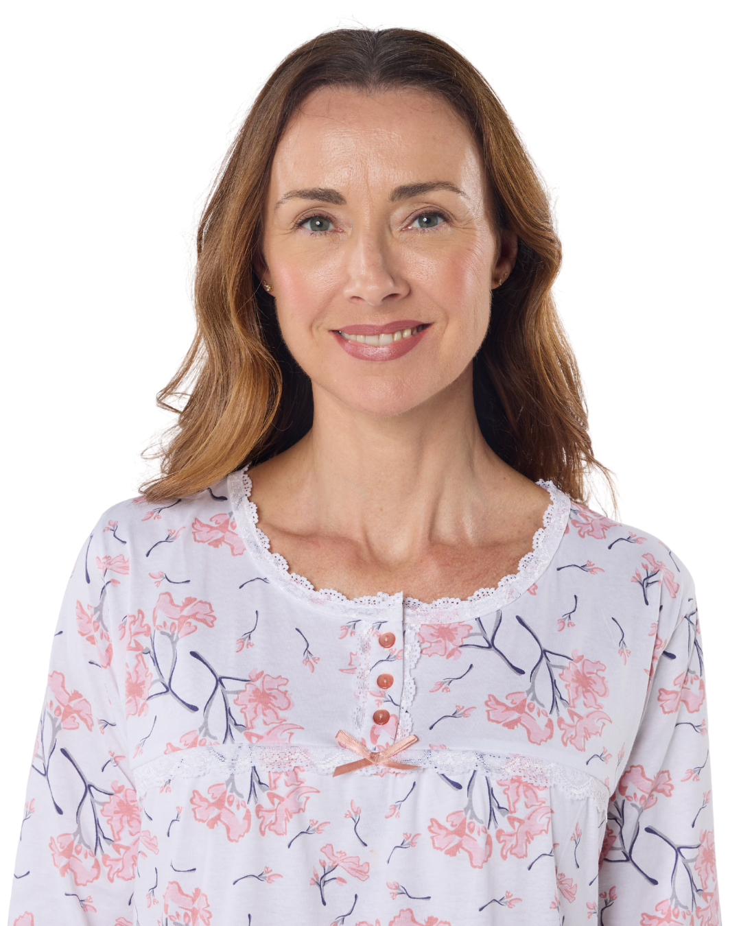 Larkspur  40" Long Sleeve 100% Cotton Nightdress