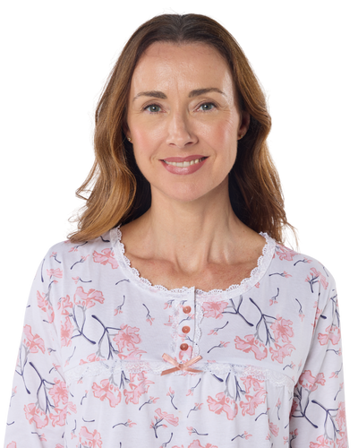 Larkspur  40" Long Sleeve 100% Cotton Nightdress