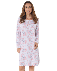 Larkspur  40" Long Sleeve 100% Cotton Nightdress