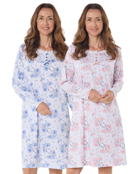 Larkspur  40" Long Sleeve 100% Cotton Nightdress