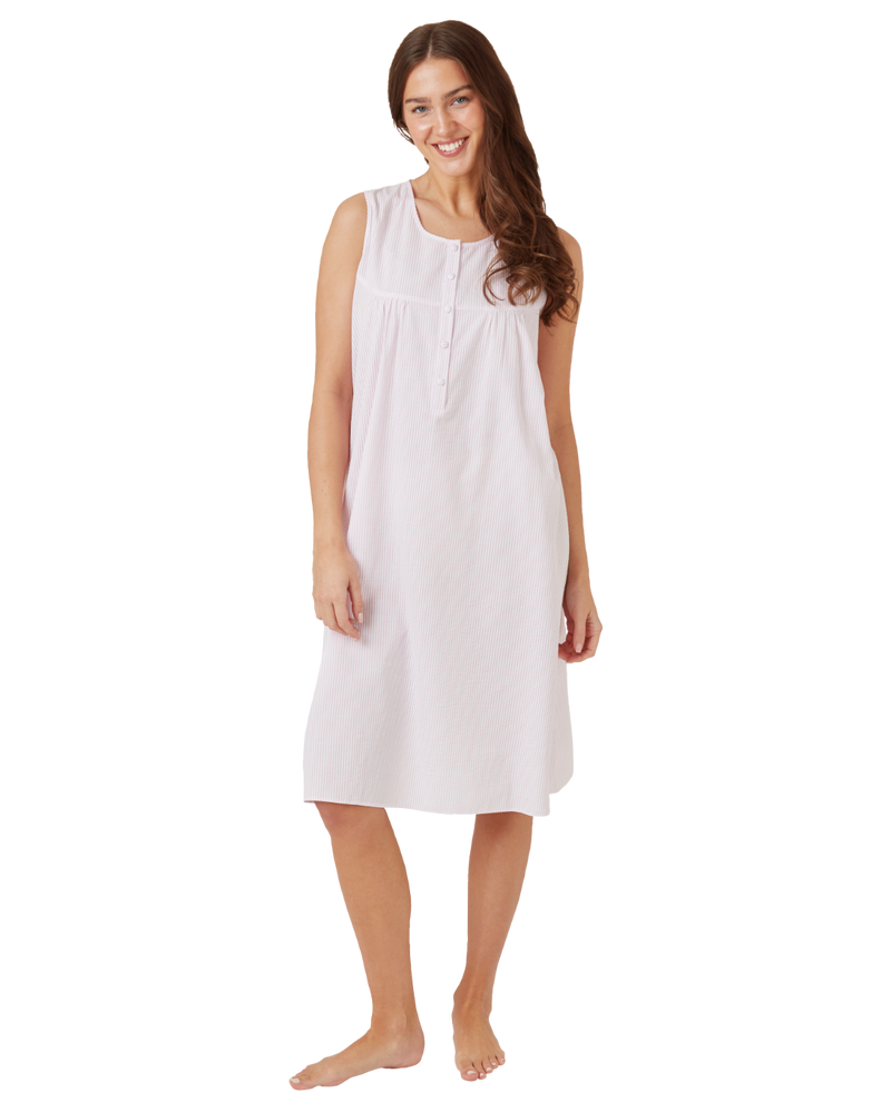 Suzy & Me Seersucker Sleeveless Nightdress