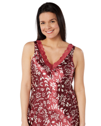 Satin & Lace Autumn Bouquet Print Chemise Nightgown