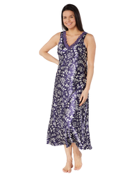 Satin & Lace Autumn Bouquet Print Chemise Nightgown
