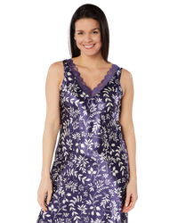 Satin & Lace Autumn Bouquet Print Chemise Nightgown