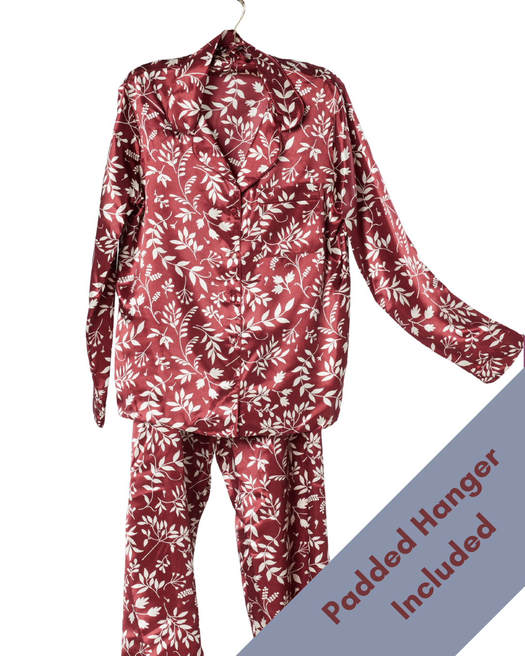 Satin Autumn Bouquet Print Long Sleeve Classic Pyjama