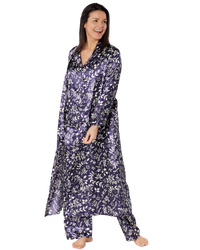 Satin Autumn Bouquet Print Long Sleeve Classic Pyjama