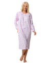 Ladies 100% Cotton Long Sleeve 45" Length Floral Bouquet Nightdress