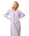 Ladies 100% Cotton Long Sleeve 45" Length Floral Bouquet Nightdress