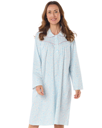 Harvest Bloom Wincy Brushed Cotton Long Sleeve Nightdress 40" Length