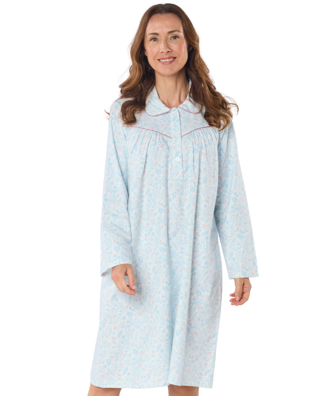 Harvest Bloom Wincy Brushed Cotton Long Sleeve Nightdress 40" Length