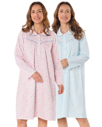 Harvest Bloom Wincy Brushed Cotton Long Sleeve Nightdress 40" Length