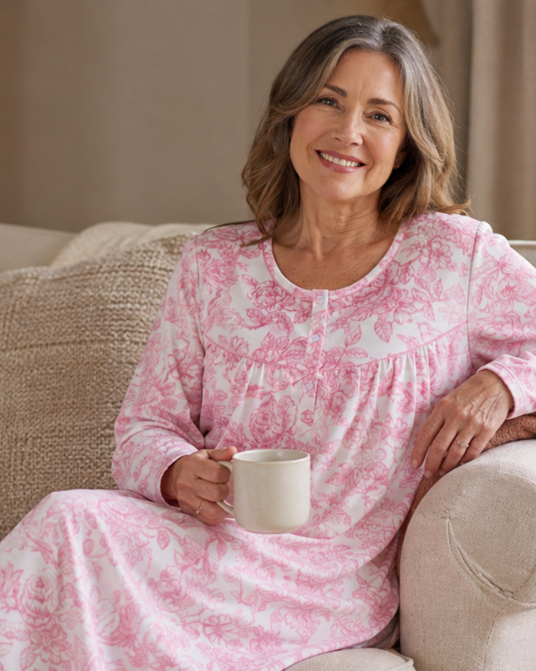 Winter Rose 45" Fleece Nightdress