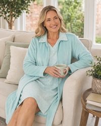 Oak Glade Velour Fleece Zip Dressing Gown