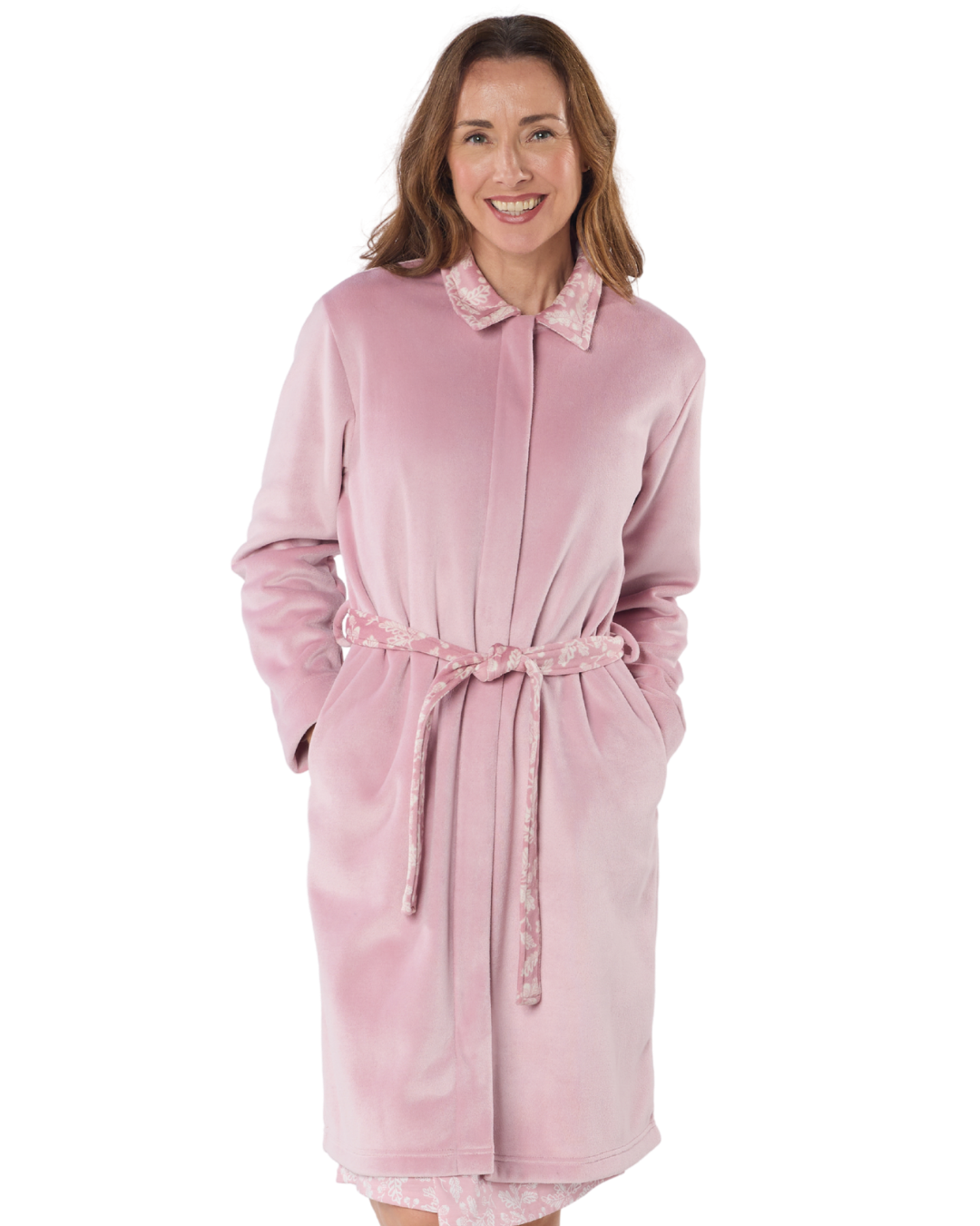 Oak Glade Velour Fleece Zip Dressing Gown