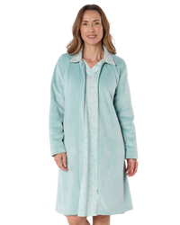 Oak Glade Velour Fleece Zip Dressing Gown