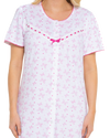 Butterfly Print 100% Cotton Jersey Button Through Nightdress