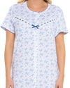 Butterfly Print 100% Cotton Jersey Button Through Nightdress