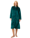 Women's Embossed Fleece Zip Dressing Gown with Front Pockets