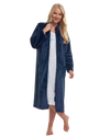 Women's Embossed Fleece Zip Dressing Gown with Front Pockets