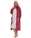 Women's Embossed Fleece Zip Dressing Gown with Front Pockets