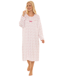 Butterfly Print 100% Cotton Long Sleeve Nightdress