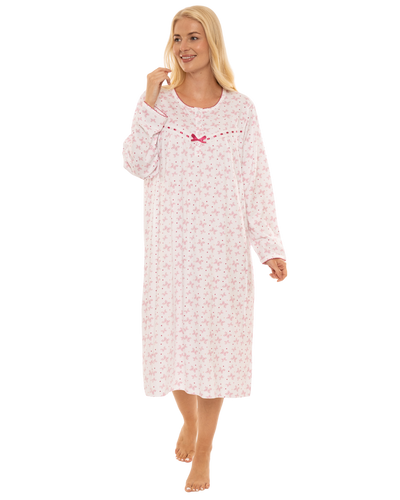 Butterfly Print 100% Cotton Long Sleeve Nightdress