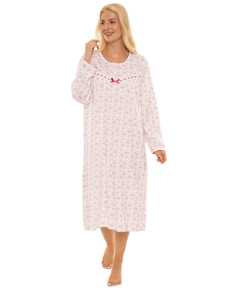 Butterfly Print 100% Cotton Long Sleeve Nightdress