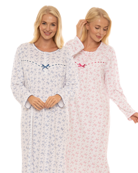 Butterfly Print 100% Cotton Long Sleeve Nightdress