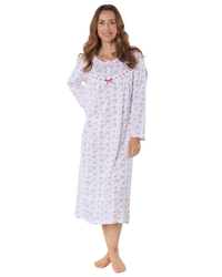Butterfly Print 100% Cotton Long Sleeve Nightdress