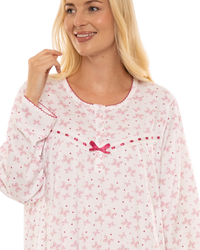 Butterfly Print 100% Cotton Long Sleeve Nightdress