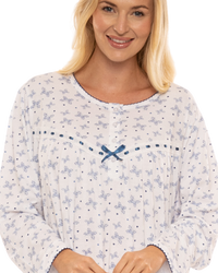 Butterfly Print 100% Cotton Long Sleeve Nightdress