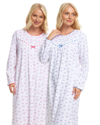 Butterfly Print 100% Cotton Long Sleeve Nightdress