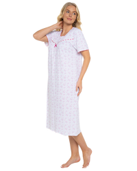 Butterfly Print 100% Cotton Jersey Short Sleeve Nightdress