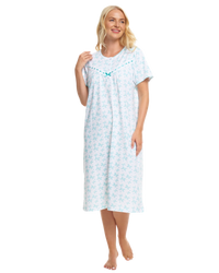 Butterfly Print 100% Cotton Jersey Short Sleeve Nightdress