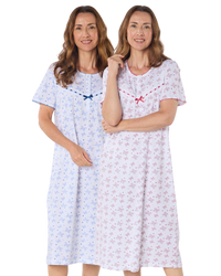 Butterfly Print 100% Cotton Jersey Short Sleeve Nightdress