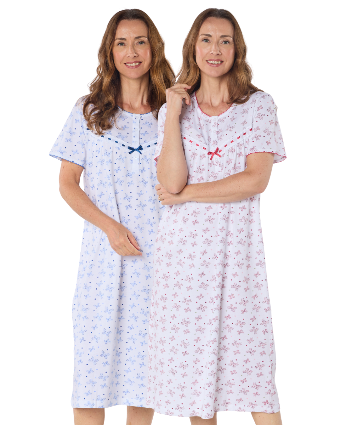 Butterfly Print 100% Cotton Jersey Short Sleeve Nightdress