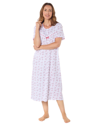 Butterfly Print 100% Cotton Jersey Short Sleeve Nightdress