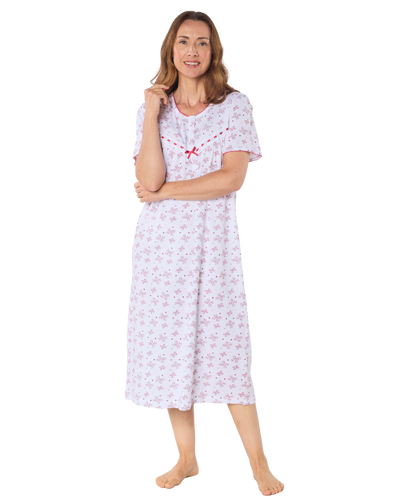 Butterfly Print 100% Cotton Jersey Short Sleeve Nightdress