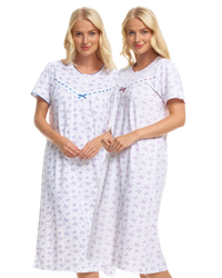 Butterfly Print 100% Cotton Jersey Short Sleeve Nightdress