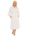 Women's Feather Print Lightweight Polycotton Wrap-over Dressing Gown