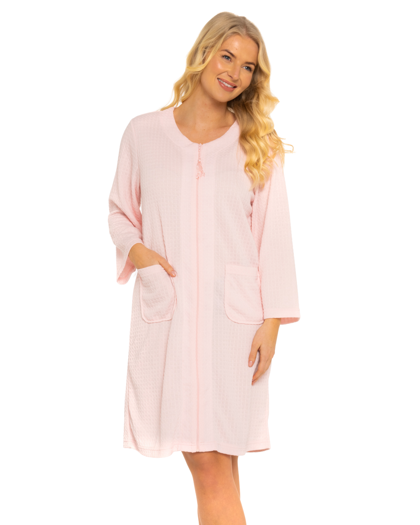 Waffle Zip Dressing Gown – Suzy Me Collection - Main Image