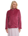 Women's Embossed Fleece Long Sleeve Zip Fastening Bed Jacket